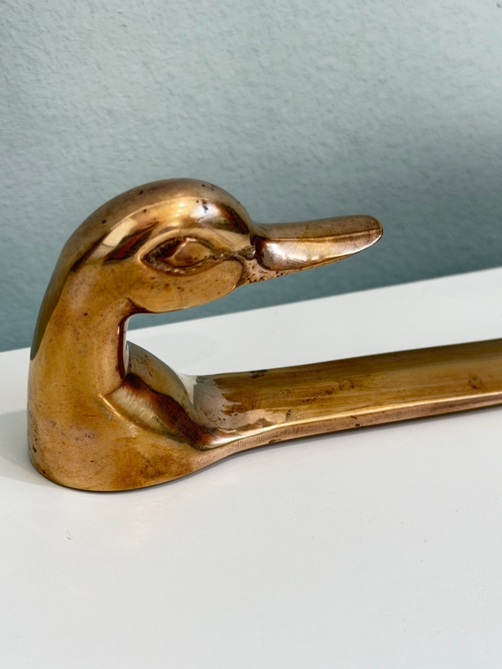 Vintage Brass Duck Letter Opener Mid Century Desk Accessory Bird Office Decor